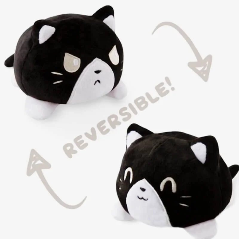 Pelúcia Reversível Gato Preto e Branco